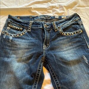 Miss Me Blue Fashion-Forward Jeans with Distressed Details